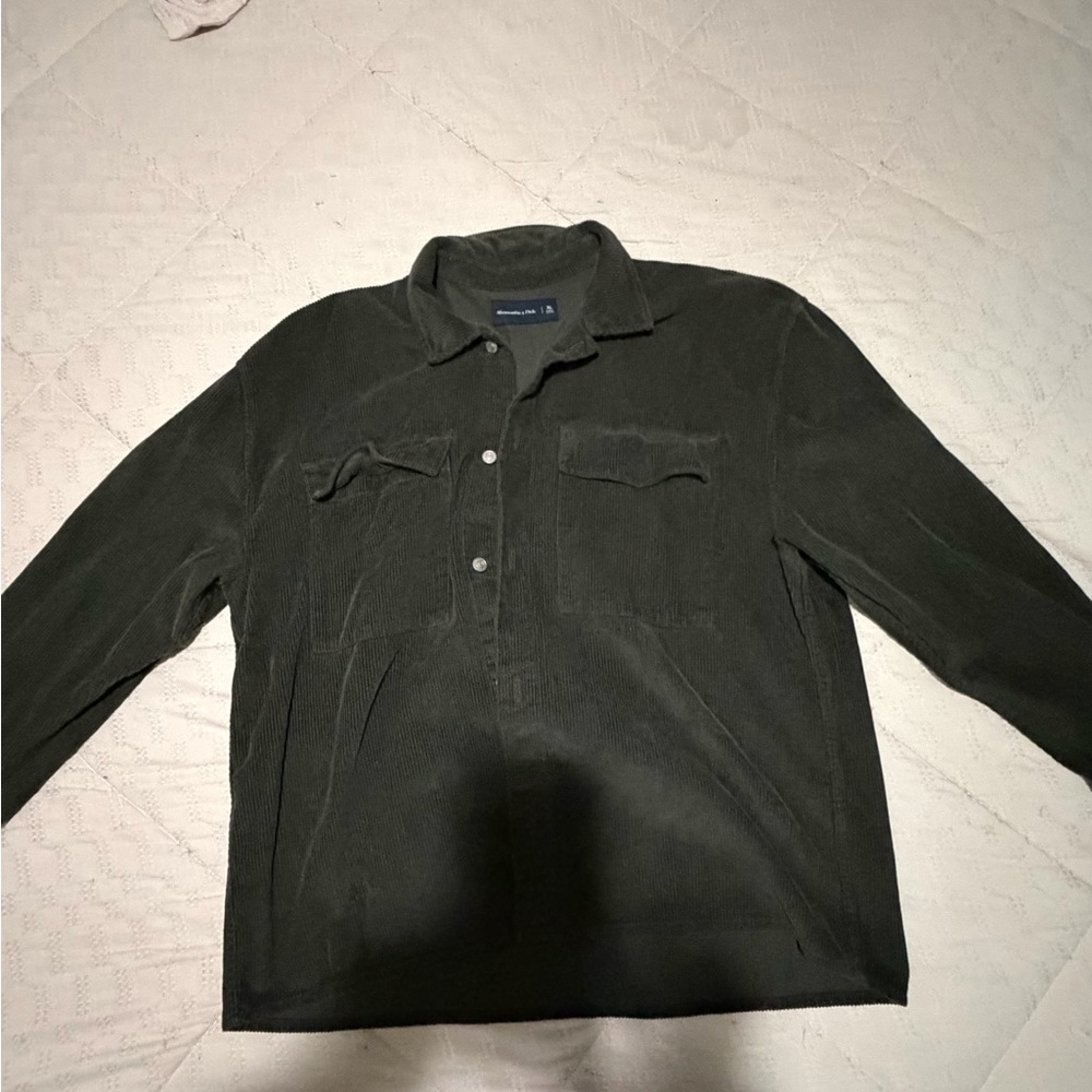 Abercrombie & Fitch Gray Corduroy Shirt